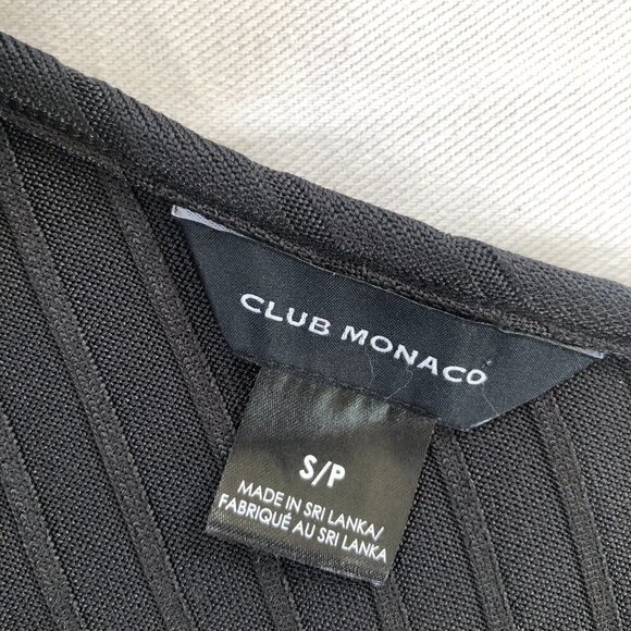 Club Monaco Black Ribbed One Shoulder Stretchy Tank Top SP NWOT - Picture 4 of 9
